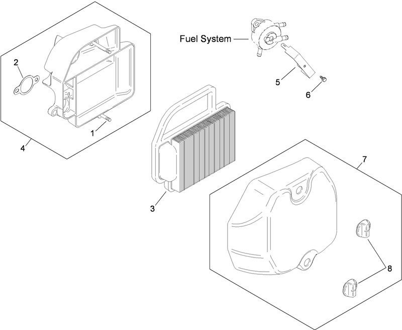 Air Intake and Filtration Assembly Kohler SV610 0211