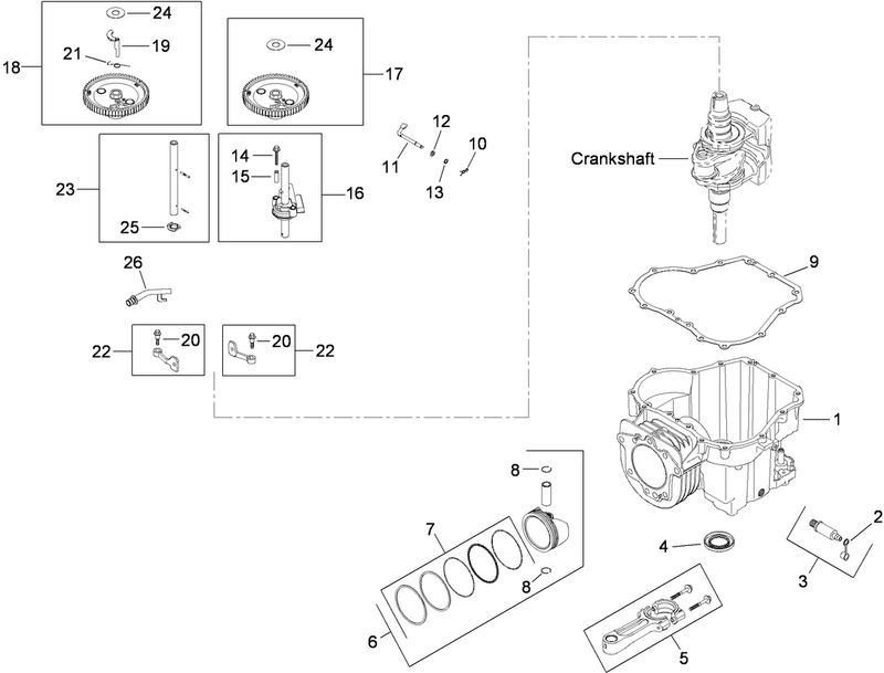 Crankcase Assembly Kohler SV610 0211