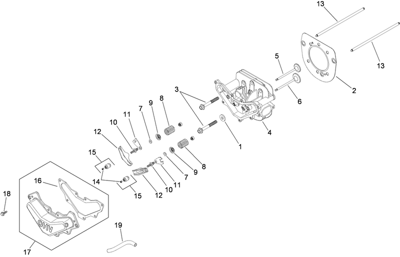 Head Valve and Breather Assembly Kohler SV610 0211