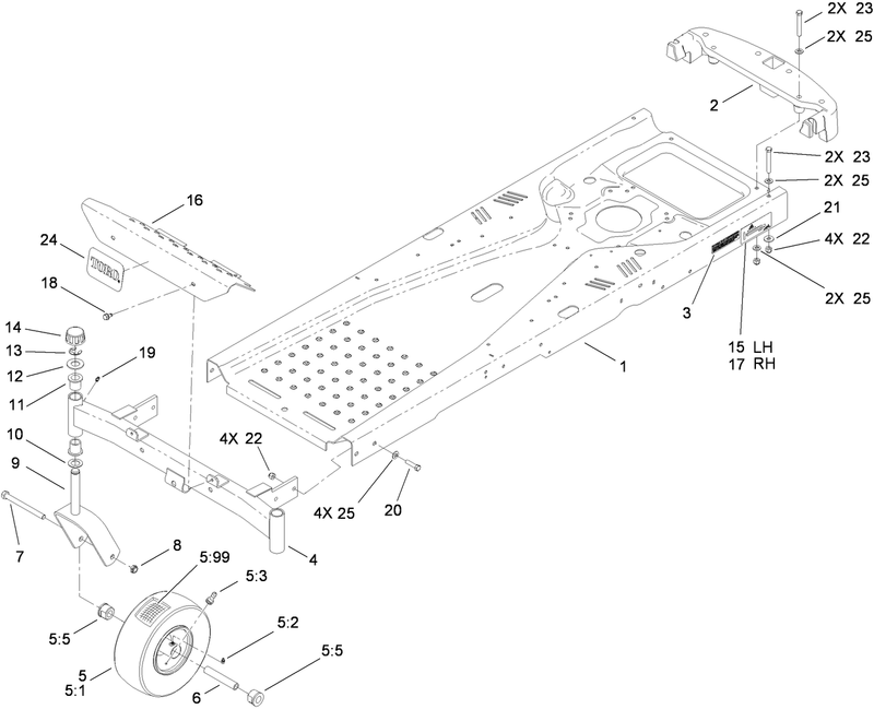 Frame and Caster Wheel Assembly