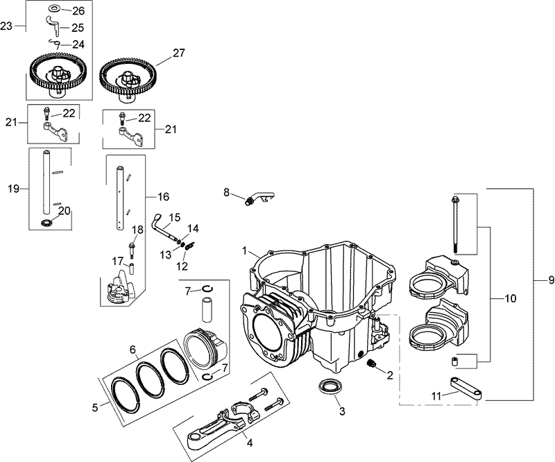 Crankcase Assembly Kohler SV610 0020