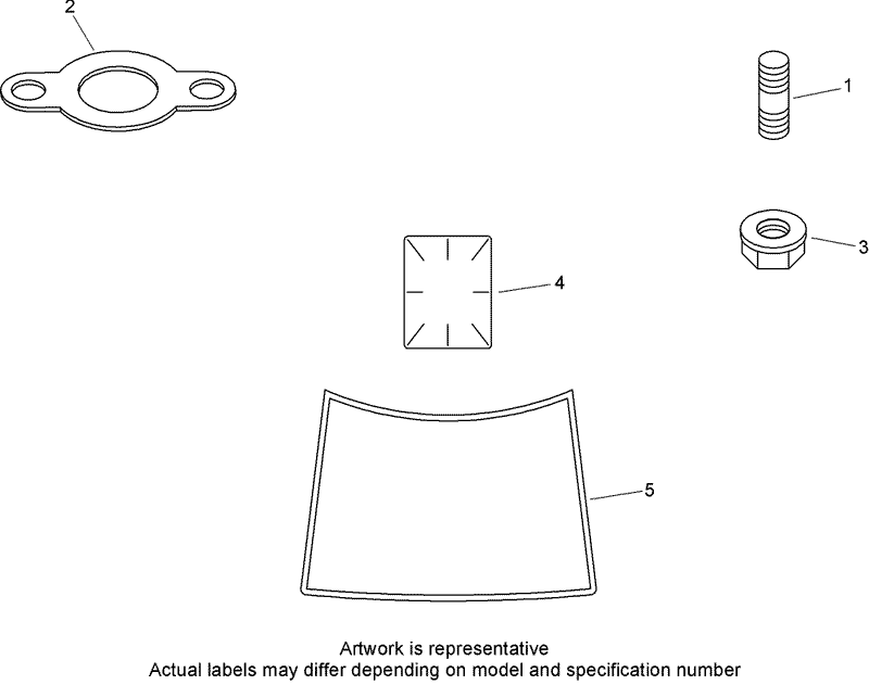 Exhaust Stud Gasket and Decal Assembly Kohler SV720 0029
