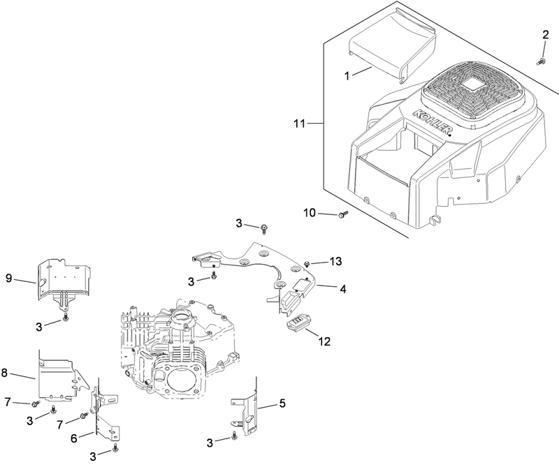 Blower Housing Assembly Kohler SV720 0039