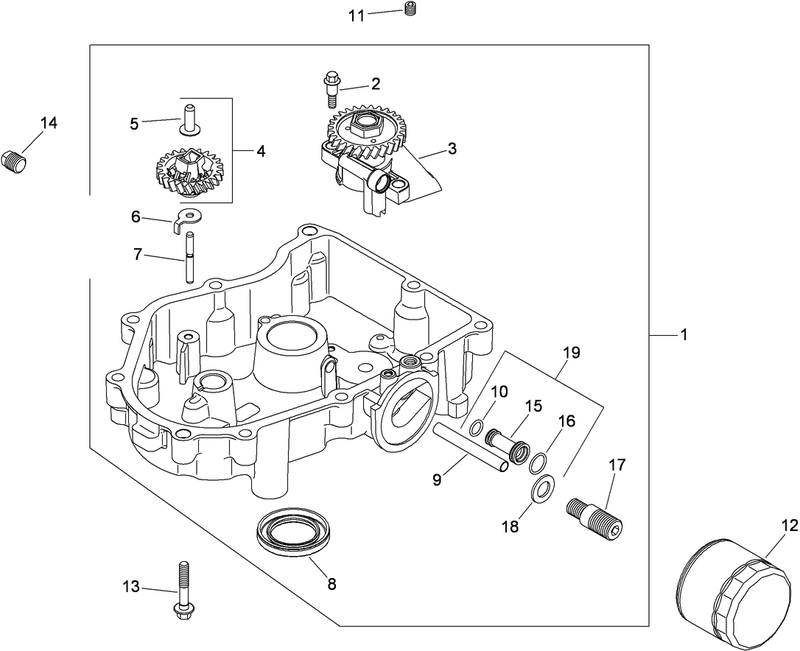 Oil Pan and Lubrication Assembly Kohler SV720 0039