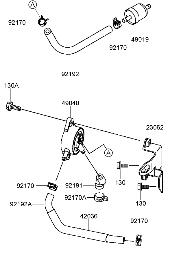 Fuel Tank and Valve Assembly Kawasaki FH641V AS31