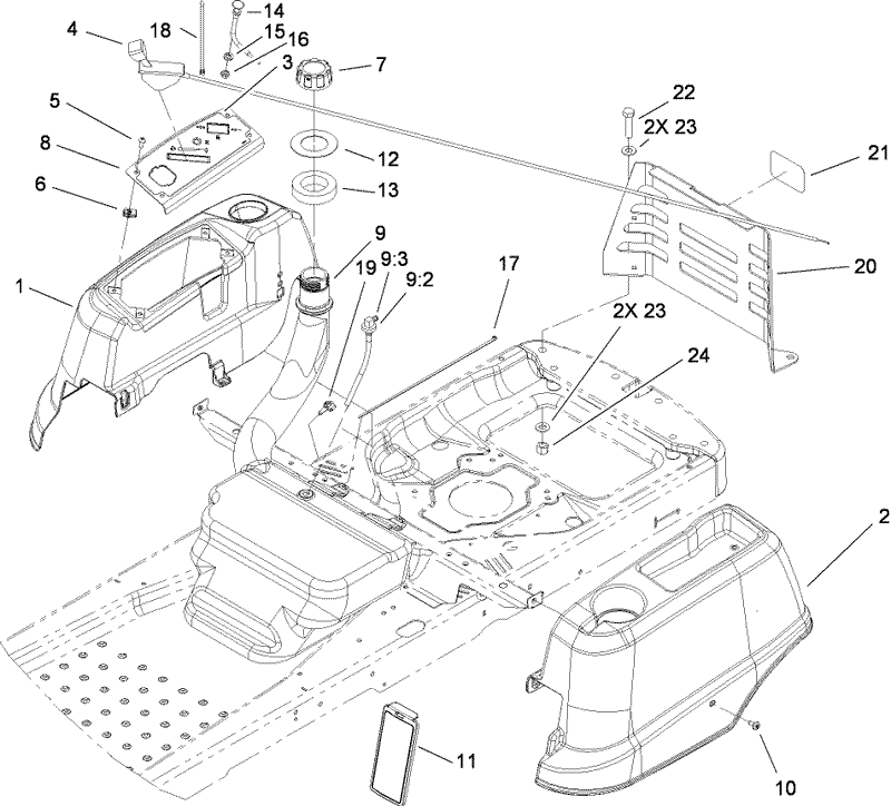 Styling and Fuel System Assembly