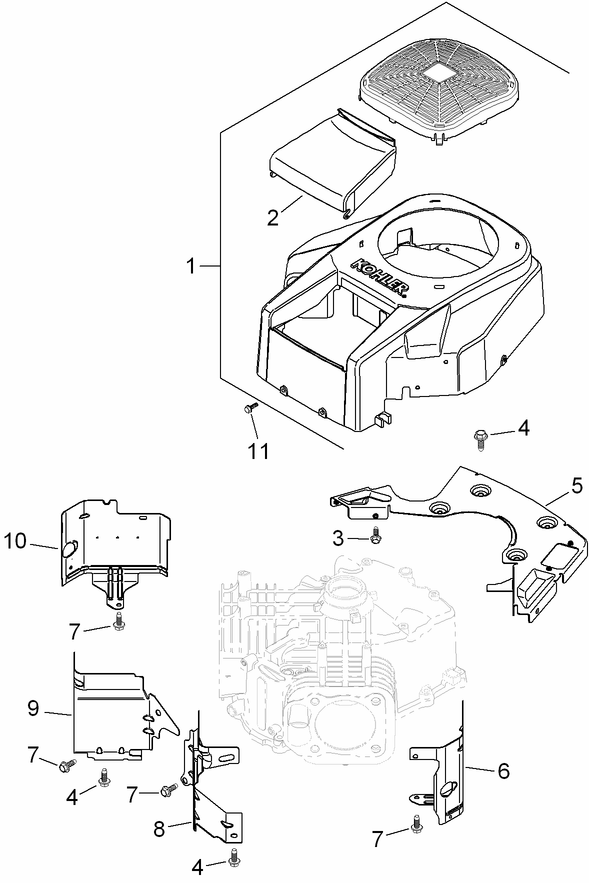 Blower Housing Assembly Kohler SV730 0025
