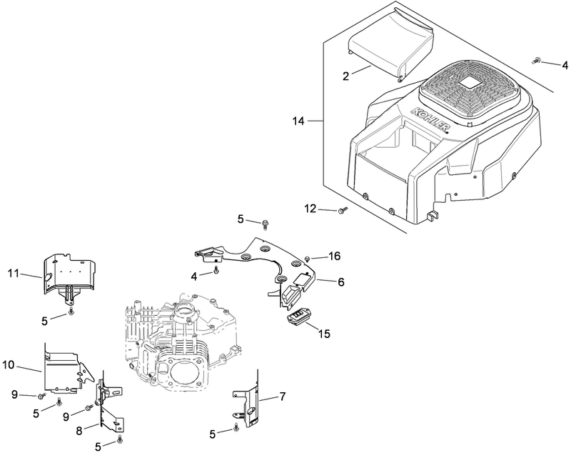 Blower Housing Assembly Kohler SV730 0029