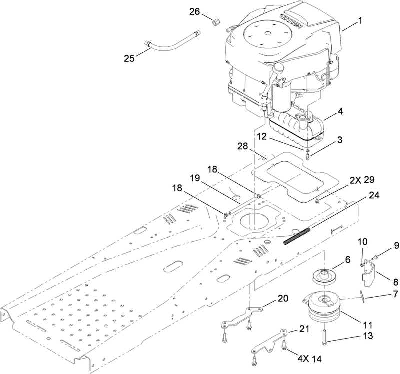 Engine and Clutch Assembly