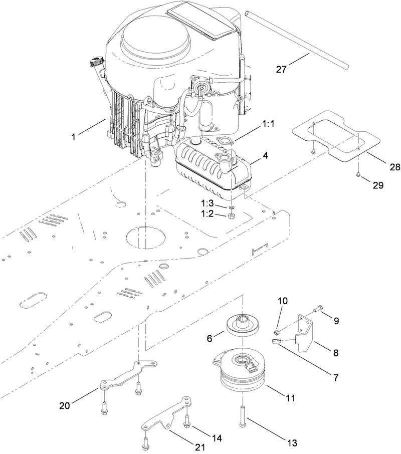 Engine and Clutch Assembly