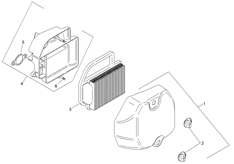 Air Intake and Filtration Assembly Kohler SV590 0023