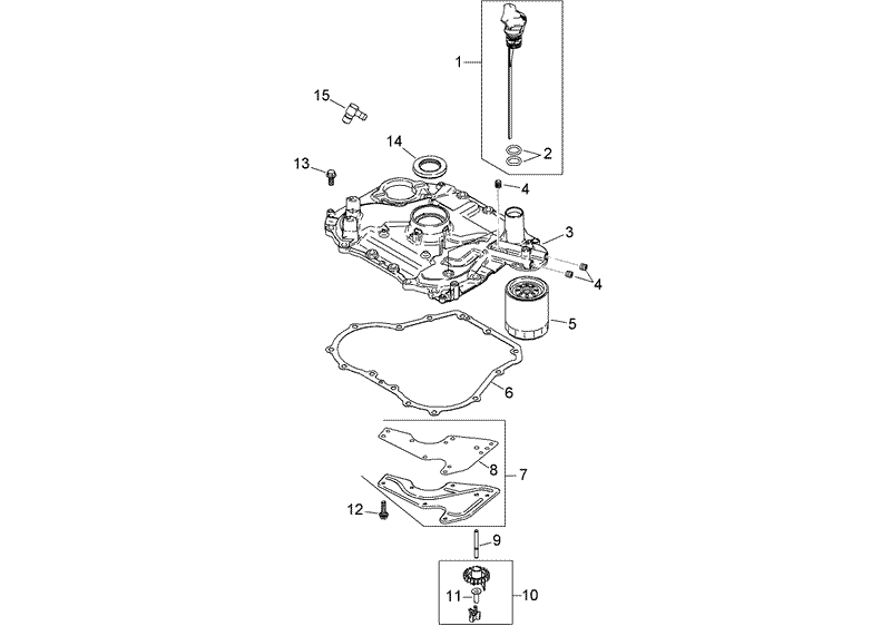 Oil Pan and Lubrication Assembly Kohler SV590 0023
