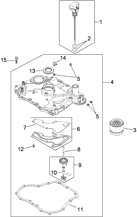 Oil Pan and Lubrication Assembly Kohler SV590 0213