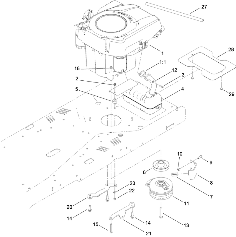 Engine and Clutch Assembly