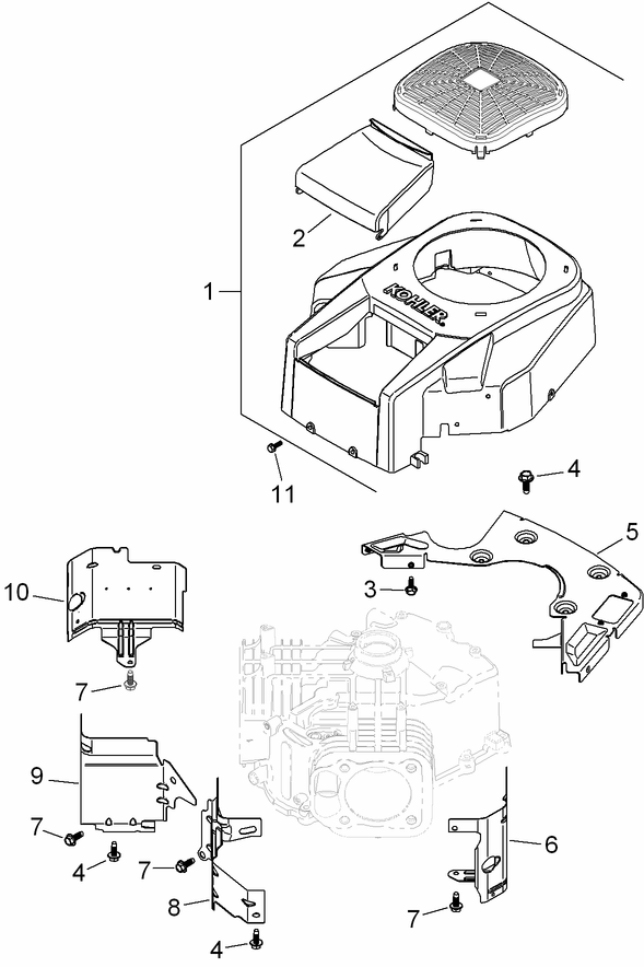 Blower Housing Assembly Kohler SV710 0027
