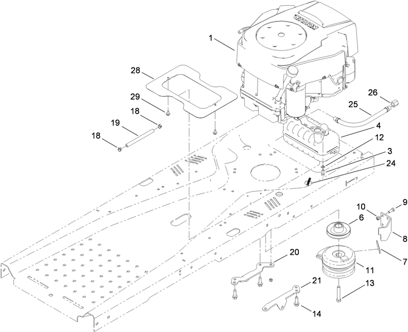 Engine Clutch and Exhaust Assembly