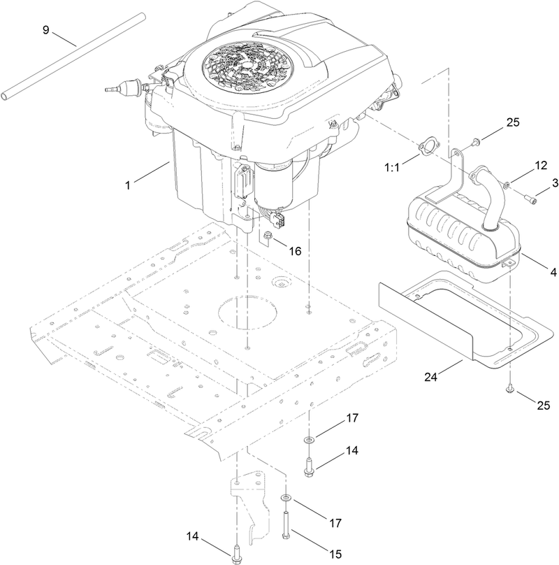 Engine and Exhaust Assembly