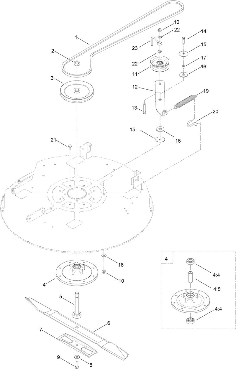 32 Inch Deck Belt and Blade Assembly