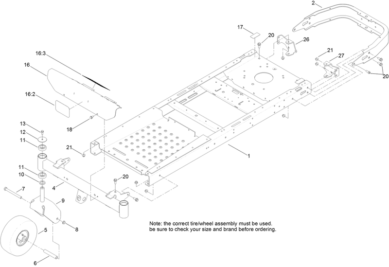Frame Front Axle and Caster Wheel Assembly