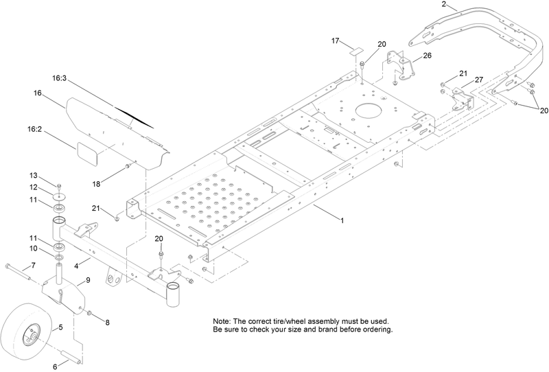 Frame Front Axle and Caster Wheel Assembly