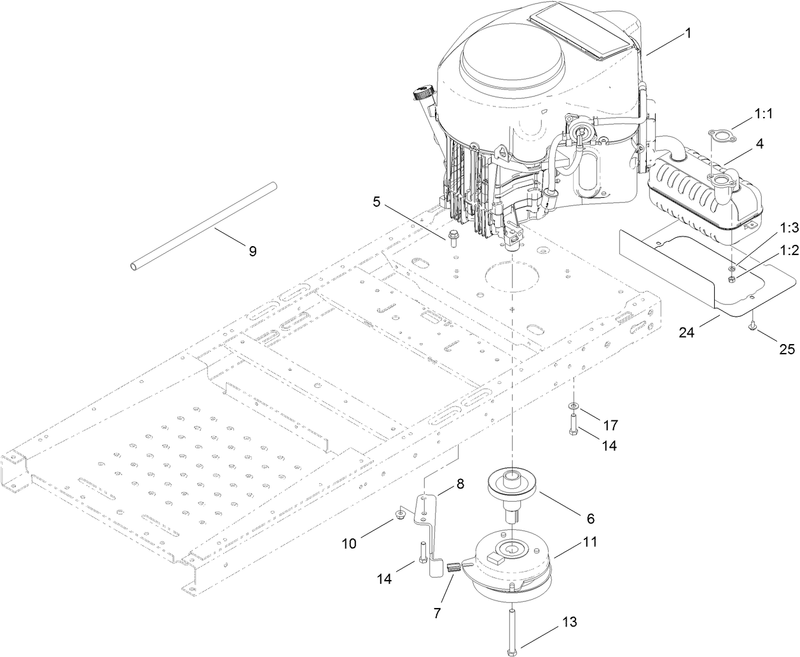Engine Muffler and Clutch Assembly