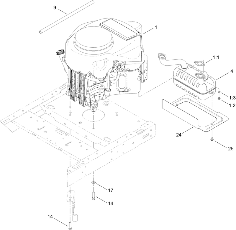 Engine and Exhaust Assembly
