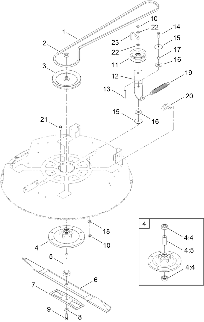 32 Inch Deck Belt and Blade Assembly