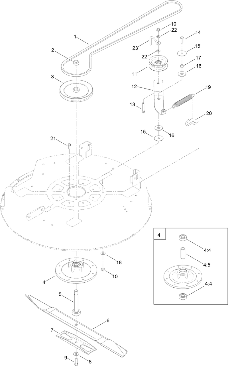 32 Inch Deck Belt and Blade Assembly