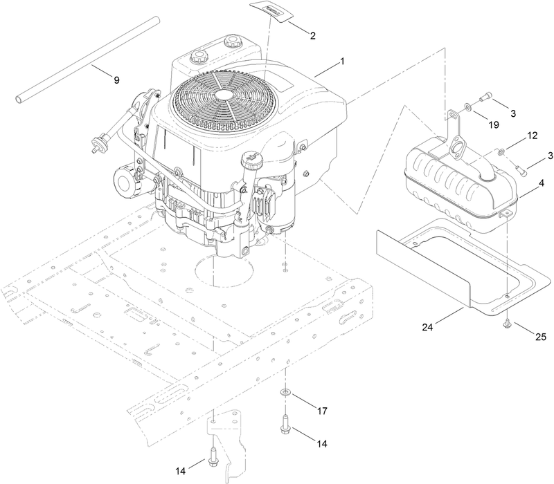 Engine and Exhaust Assembly