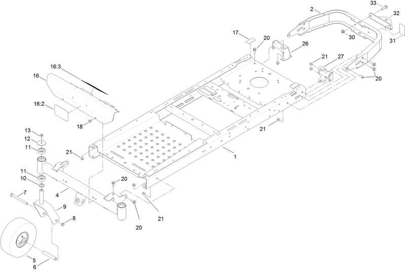 Frame Front Axle and Caster Wheel Assembly