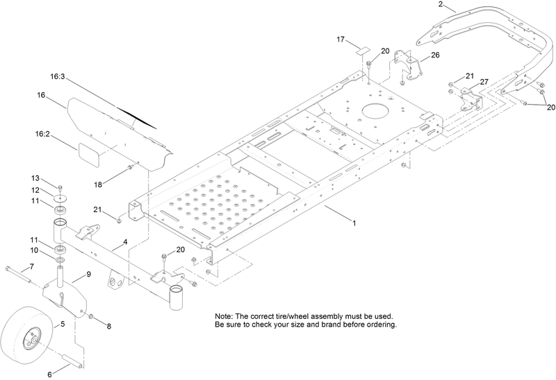 Frame Front Axle and Caster Wheel Assembly