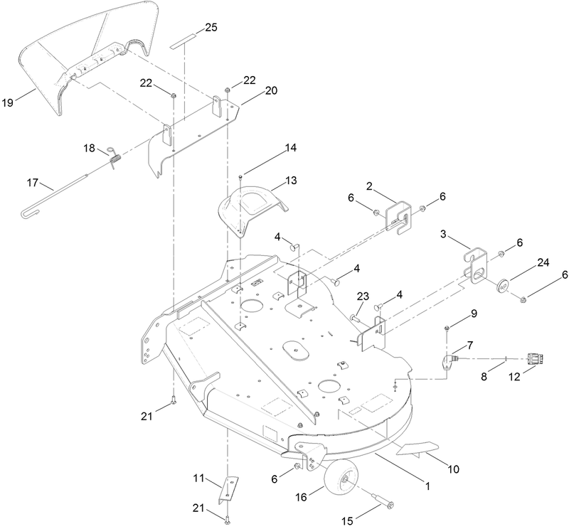 42 Inch Deck and Deflector Assembly