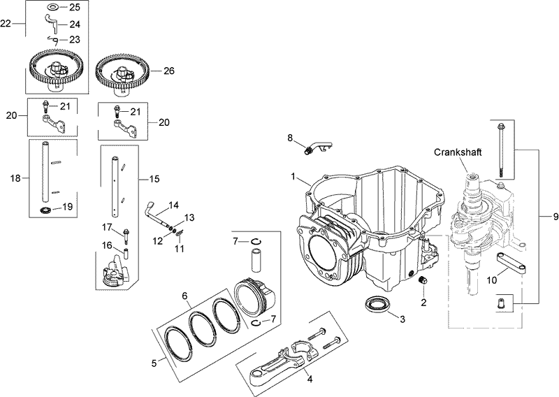 Crankcase Assembly Kohler SV610S 0022