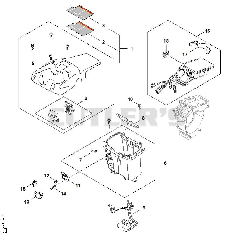 Battery compartment, Electronic module