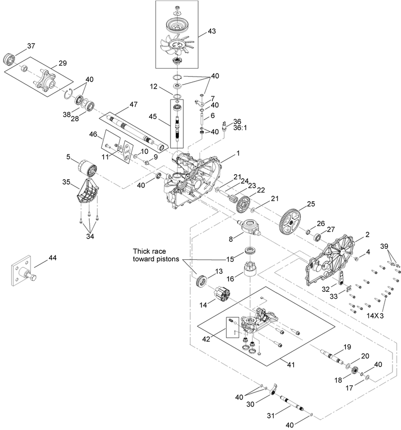 Left Hand Hydro Transaxle Assembly No 119 3360
