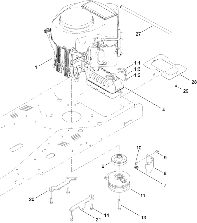 Engine and Clutch Assembly