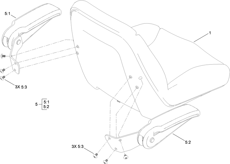 Seat and Armrest Kit Assembly No 117 1227