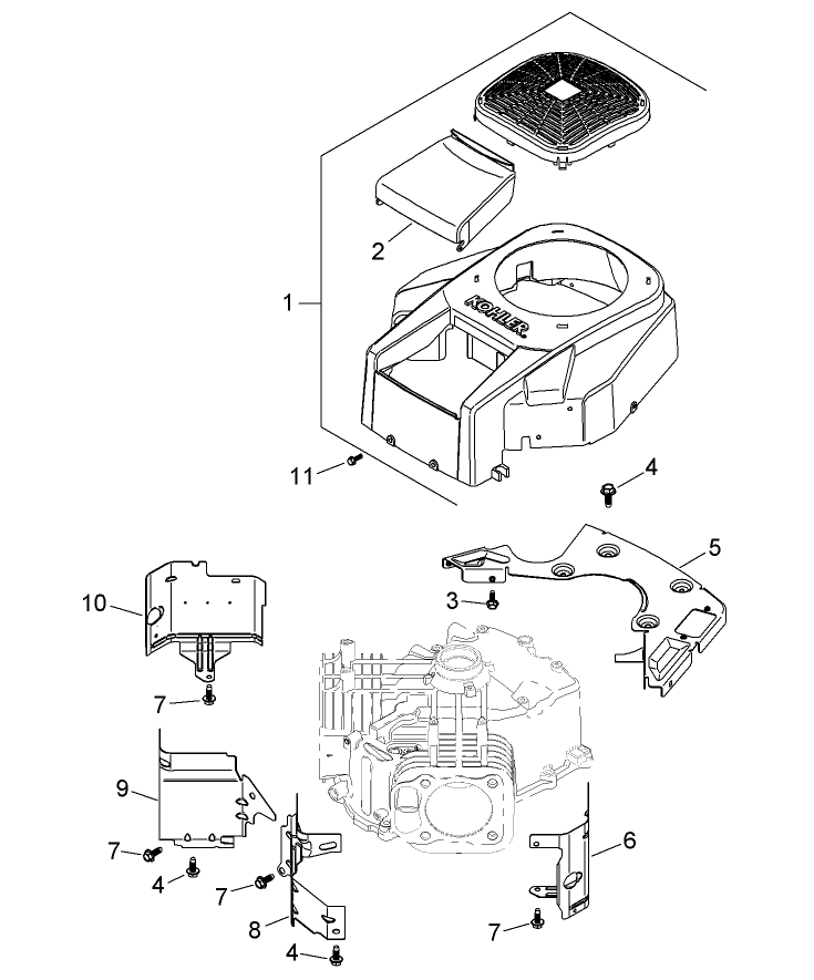 Blower Housing Assembly Kohler SV720 0032