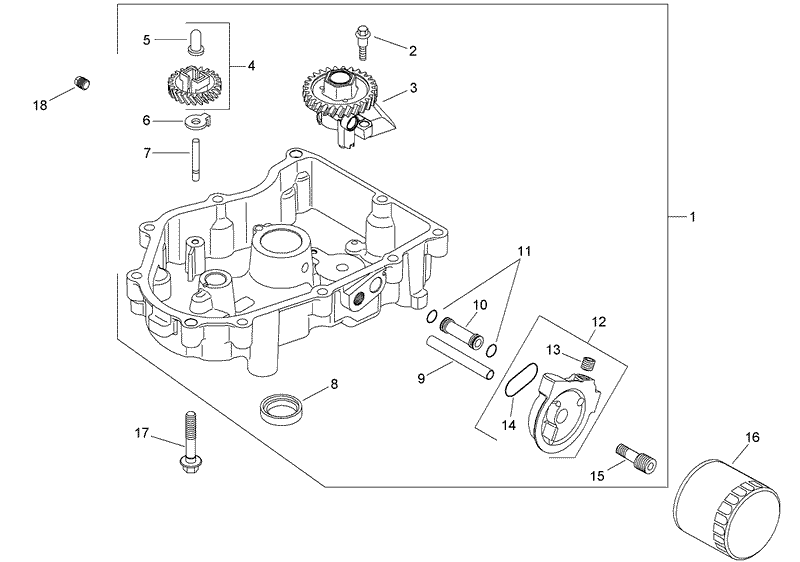 Oil Pan and Lubrication Assembly Kohler SV720 0032