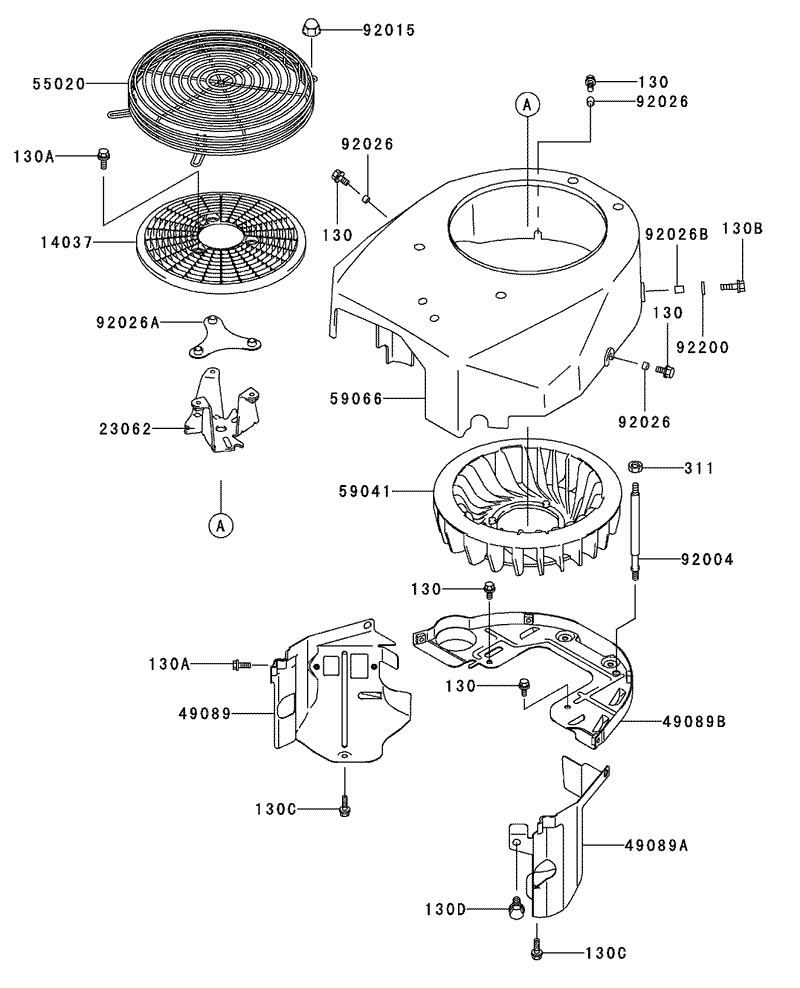 Cooling Equipment Assembly Kawasaki FH500V AS36