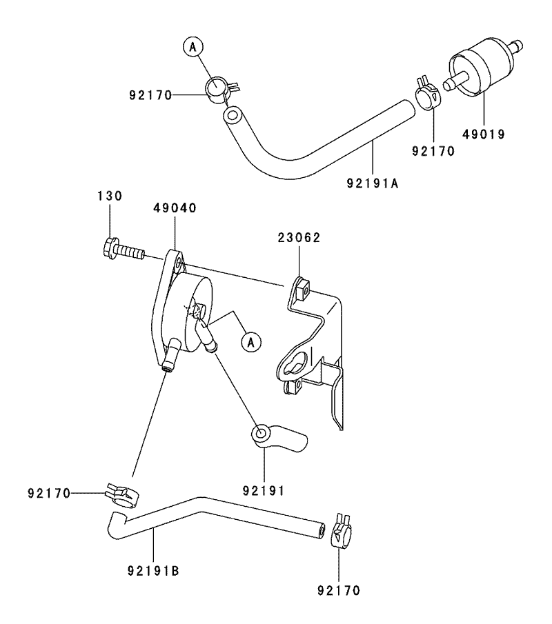 Fuel Tank Fuel Valve Assembly Kawasaki FH500V AS36