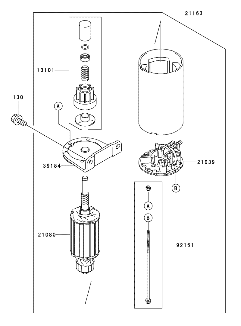 Starter Assembly Kawasaki FH500V AS36