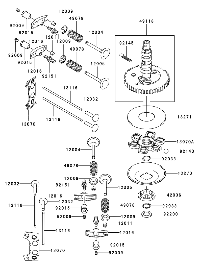 Valve Camshaft Assembly Kawasaki FH500V AS36