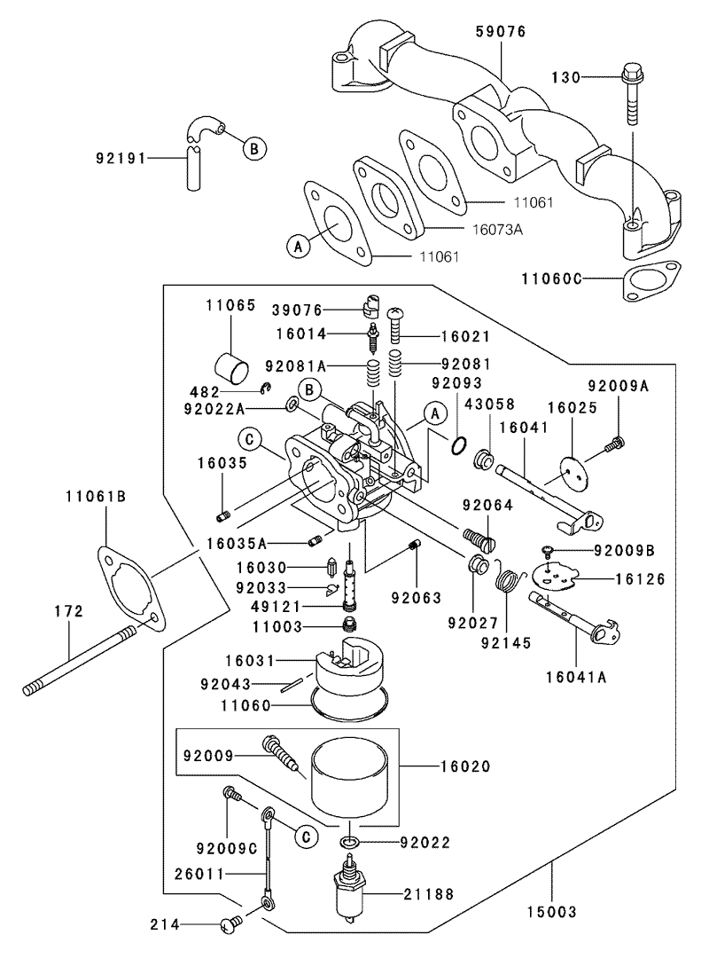 Carburetor Assembly Kawasaki FH500V BS36