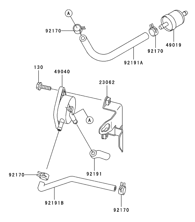 Fuel TankFuel Valve Assembly Kawasaki FH500V BS36