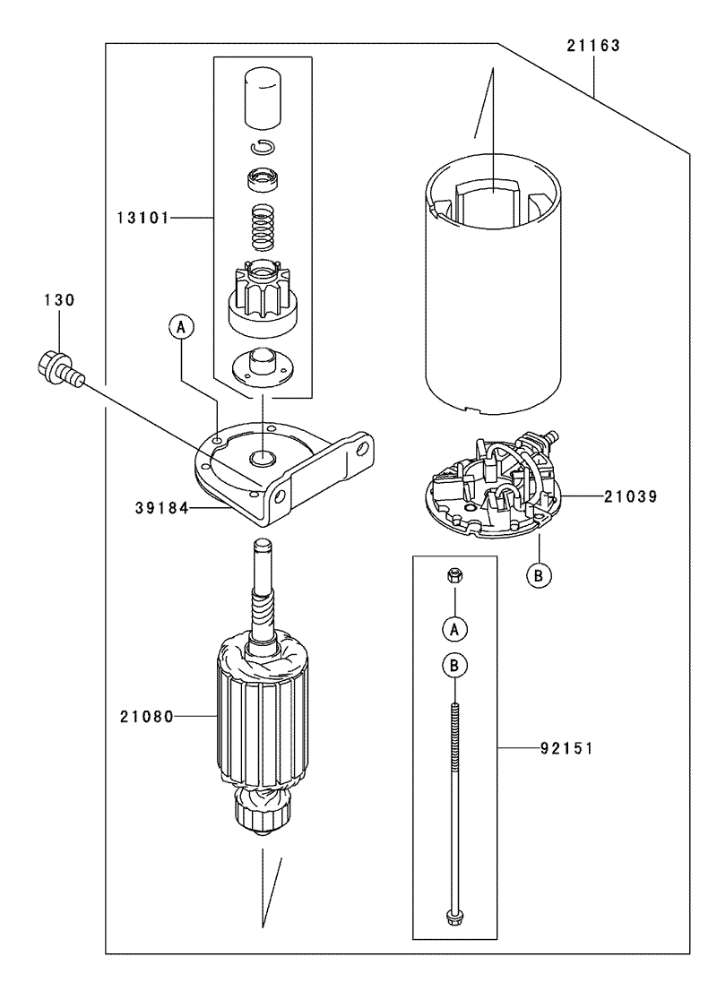 Starter Assembly Kawasaki FH500V BS36
