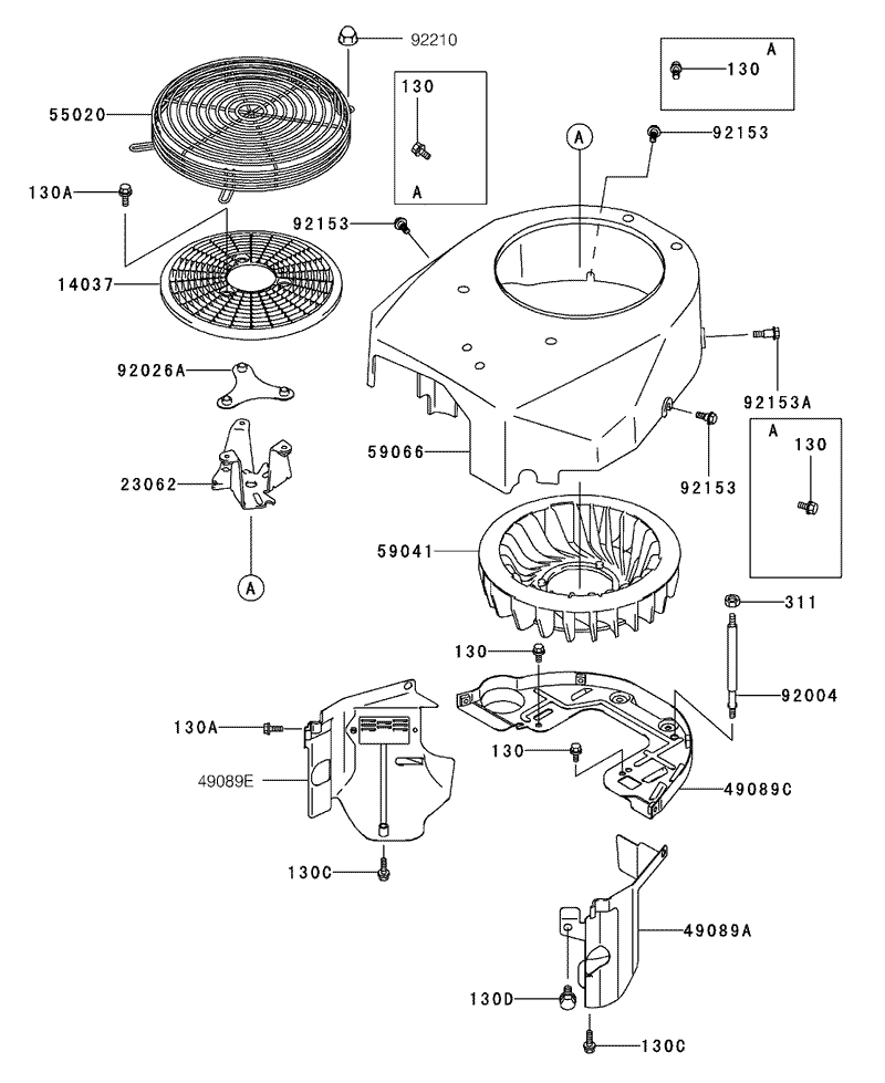 Cooling Equipment Assembly Kawasaki FH500V BS36