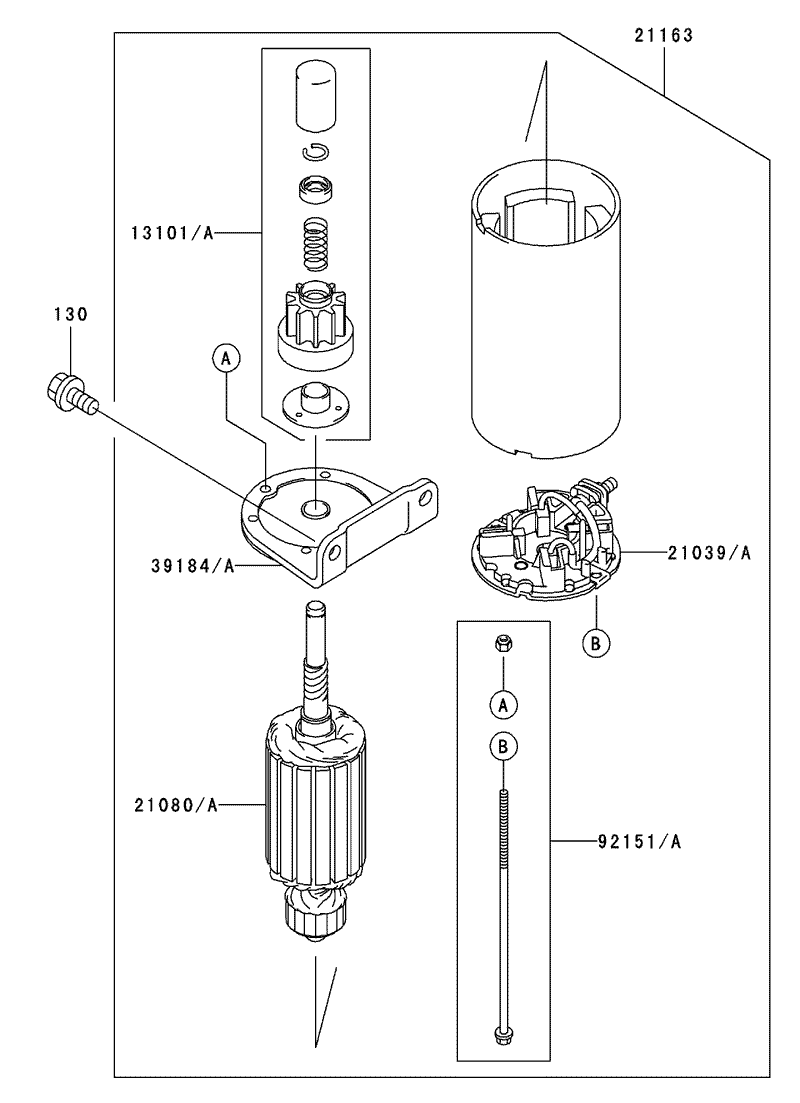 Starter Assembly Kawasaki FH500V BS36