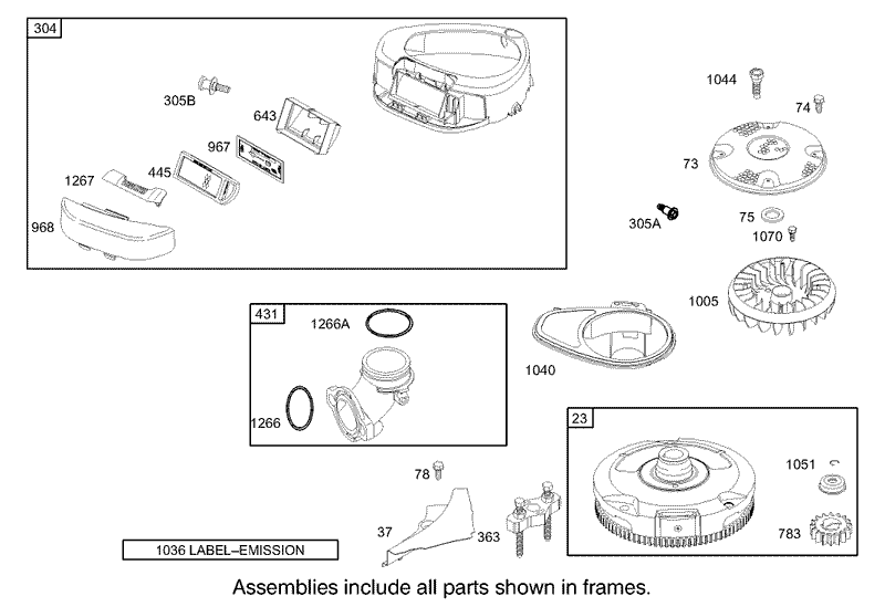 Blower Housing Assembly Briggs and Stratton 280H07 0166 E1