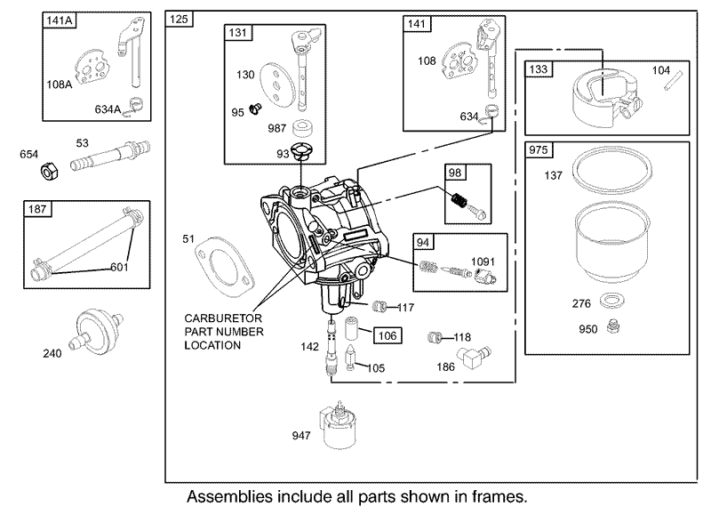 Carburetor Assembly Briggs and Stratton 280H07 0166 E1